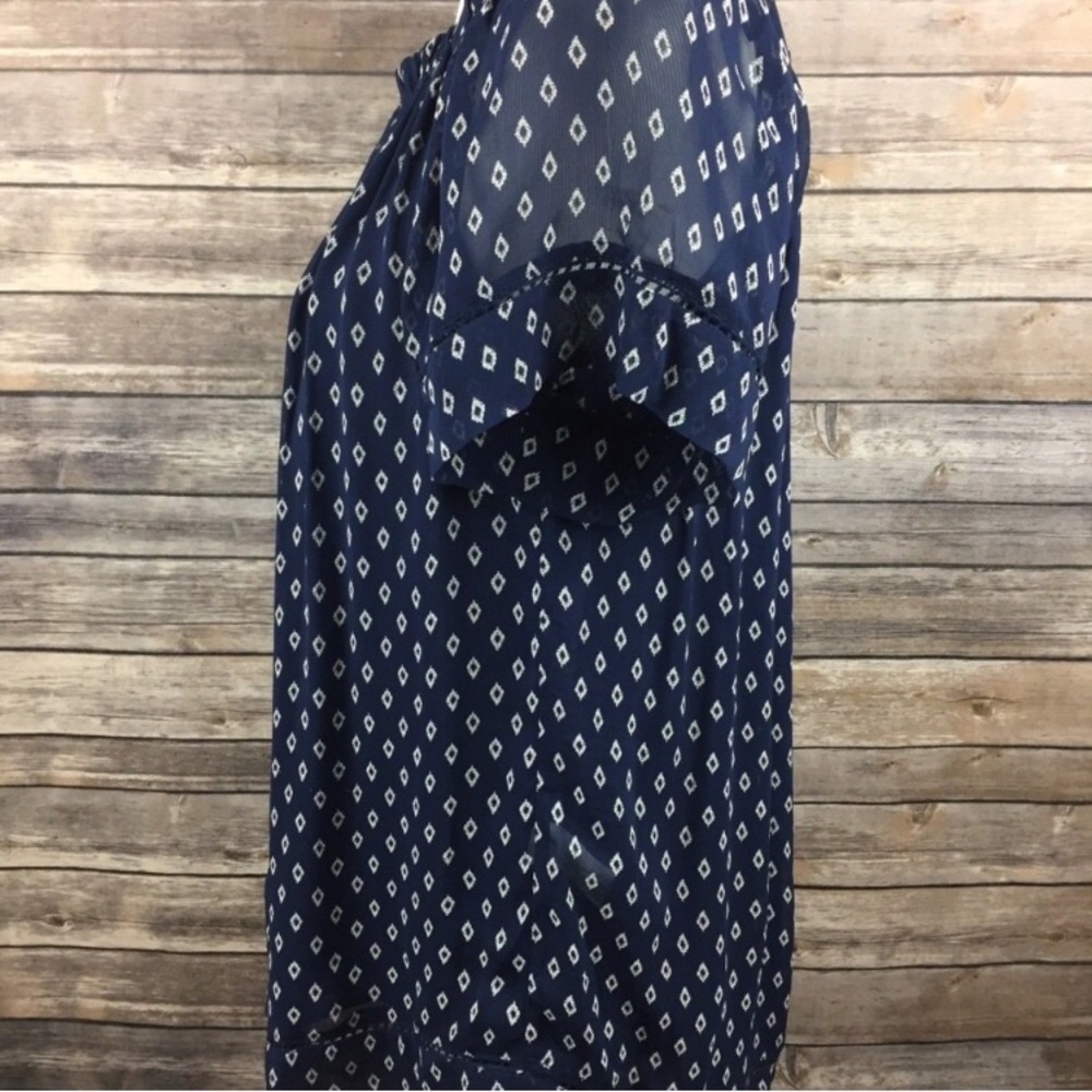 Lucky brand off the shoulder navy shirt - Picture 3 of 8